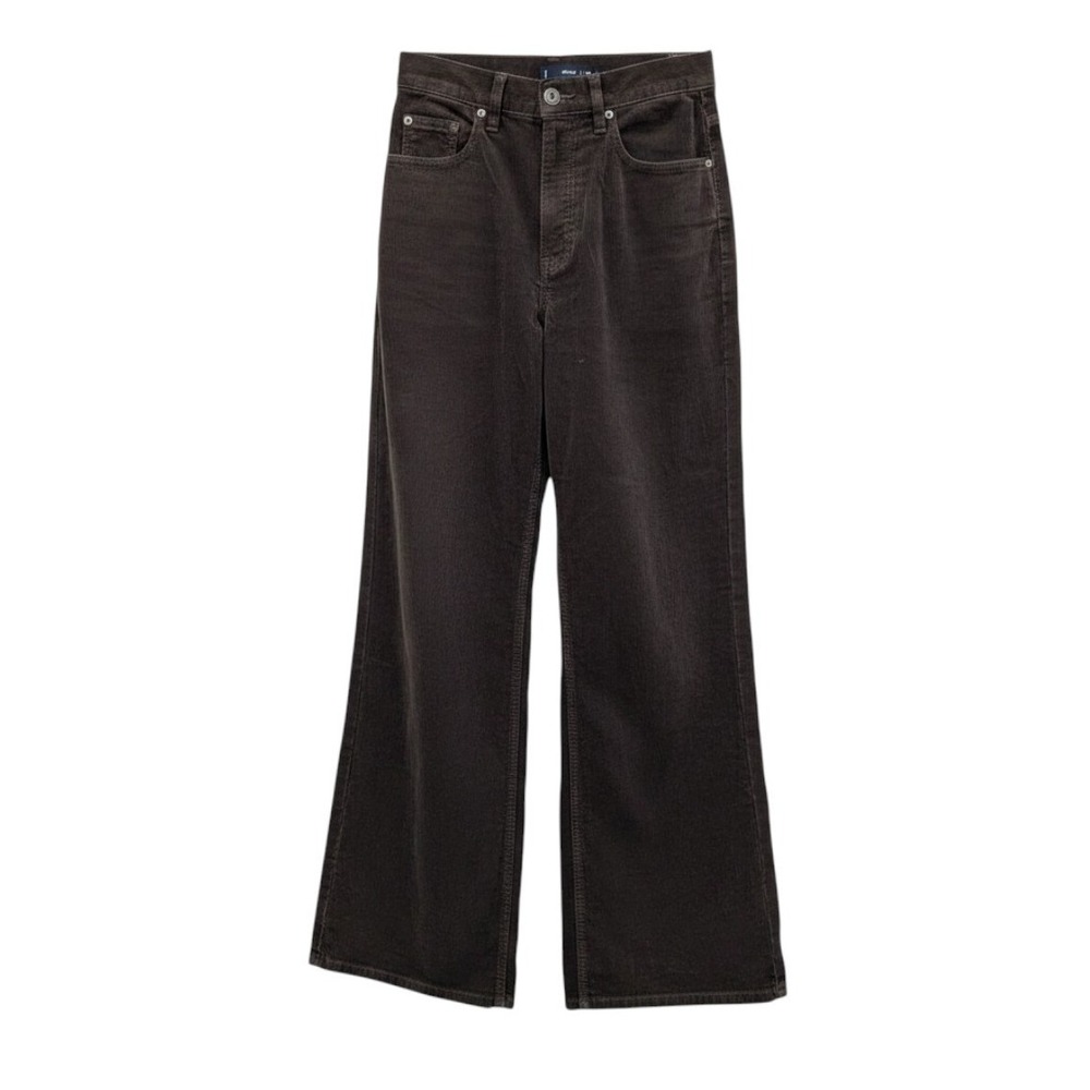 Mango MNG Women Brown Corduroy Wide Leg High Rise Pants Size 2 57780